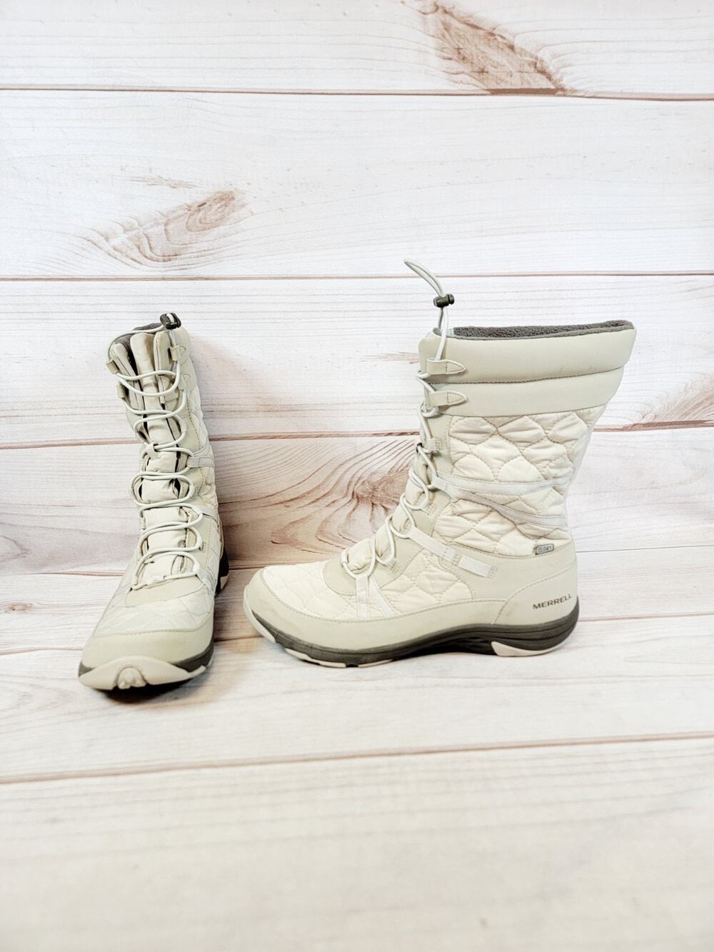 Merrell Approach Tall Womens 11 Beige Waterproof Boots Winter Warm Snow J99144